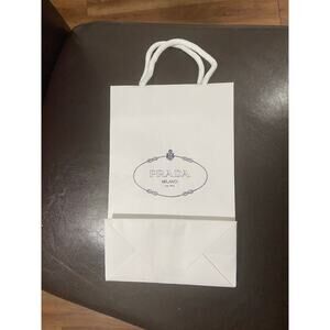 Small White Prada Milano Shopping Bag